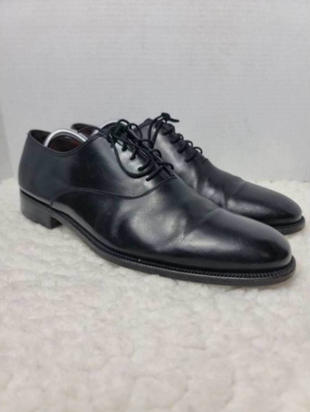 Salvatore Ferragamo Black Leather Oxford Dress Shoes 11.5